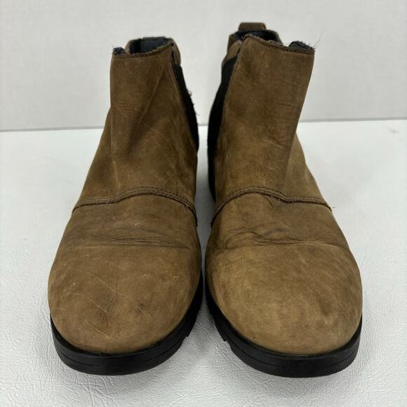 Sorel Emelie Chelsea Ankle Boots Waterproof Brown Suede Leather Women's Size 8 - Picture 5 of 8